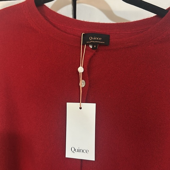 NWT Quince Mongolian Cashmere Red Cardigan - Picture 7 of 8